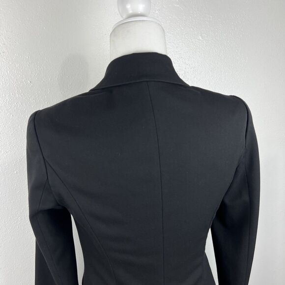 Express Blazer Women 2 Black Button Up Jacket Career Casual Shoulder Pads Outer - Picture 11 of 13